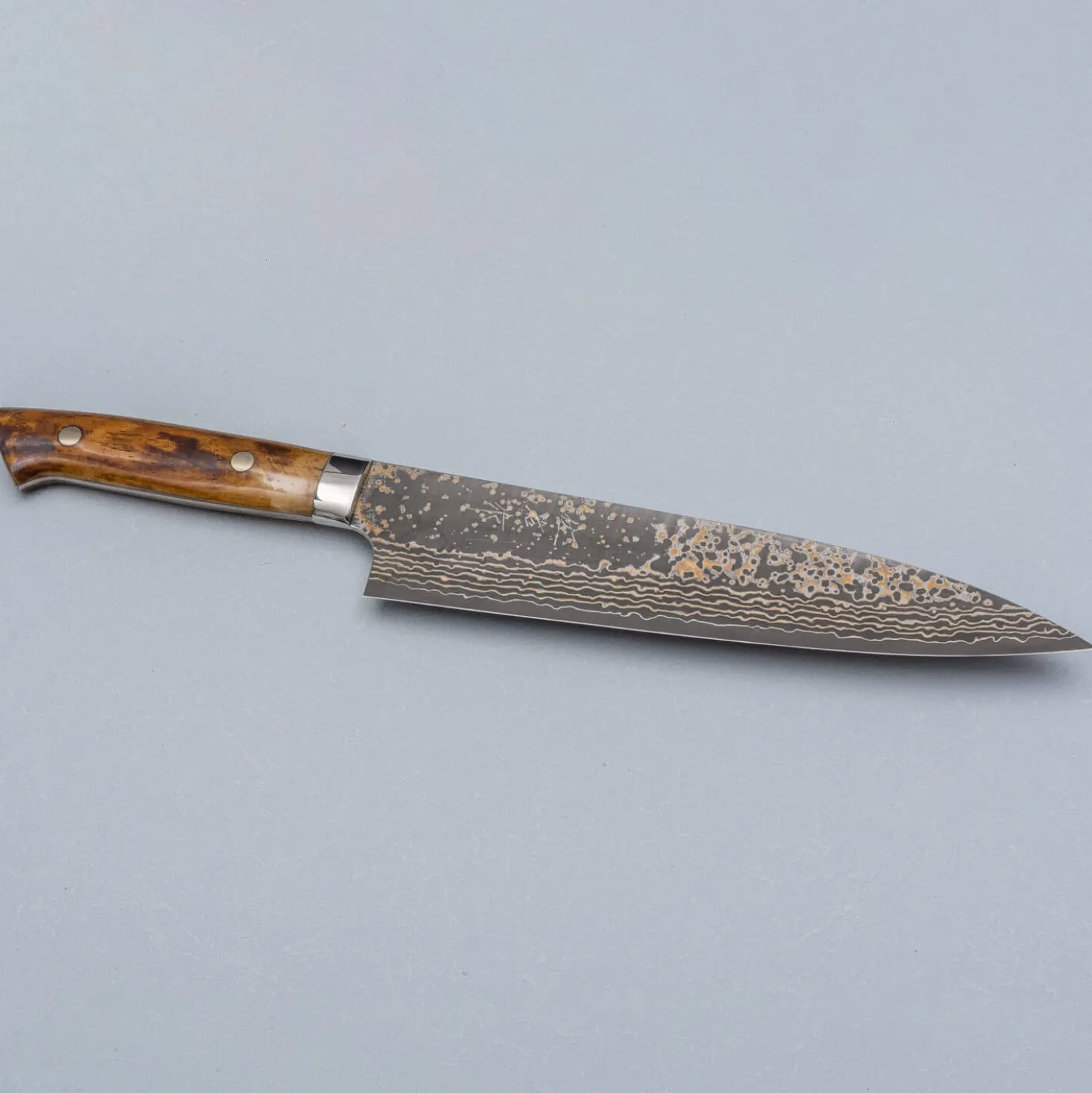 Takeshi Saji VG10 Rainbow Etched Cowhorn Gyuto 24 cm