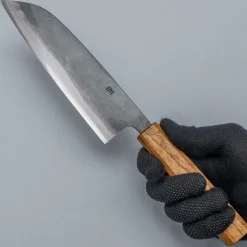 Tosa Tsukasa Shirogami Kurouchi Santoku 18 cm