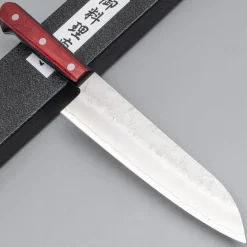 Tsunehisa Ginsan Nashiji Red Santoku 17 cm