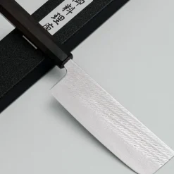 Tsunehisa Ginsan Nawame Damast Ebony Nakiri 16.5 cm