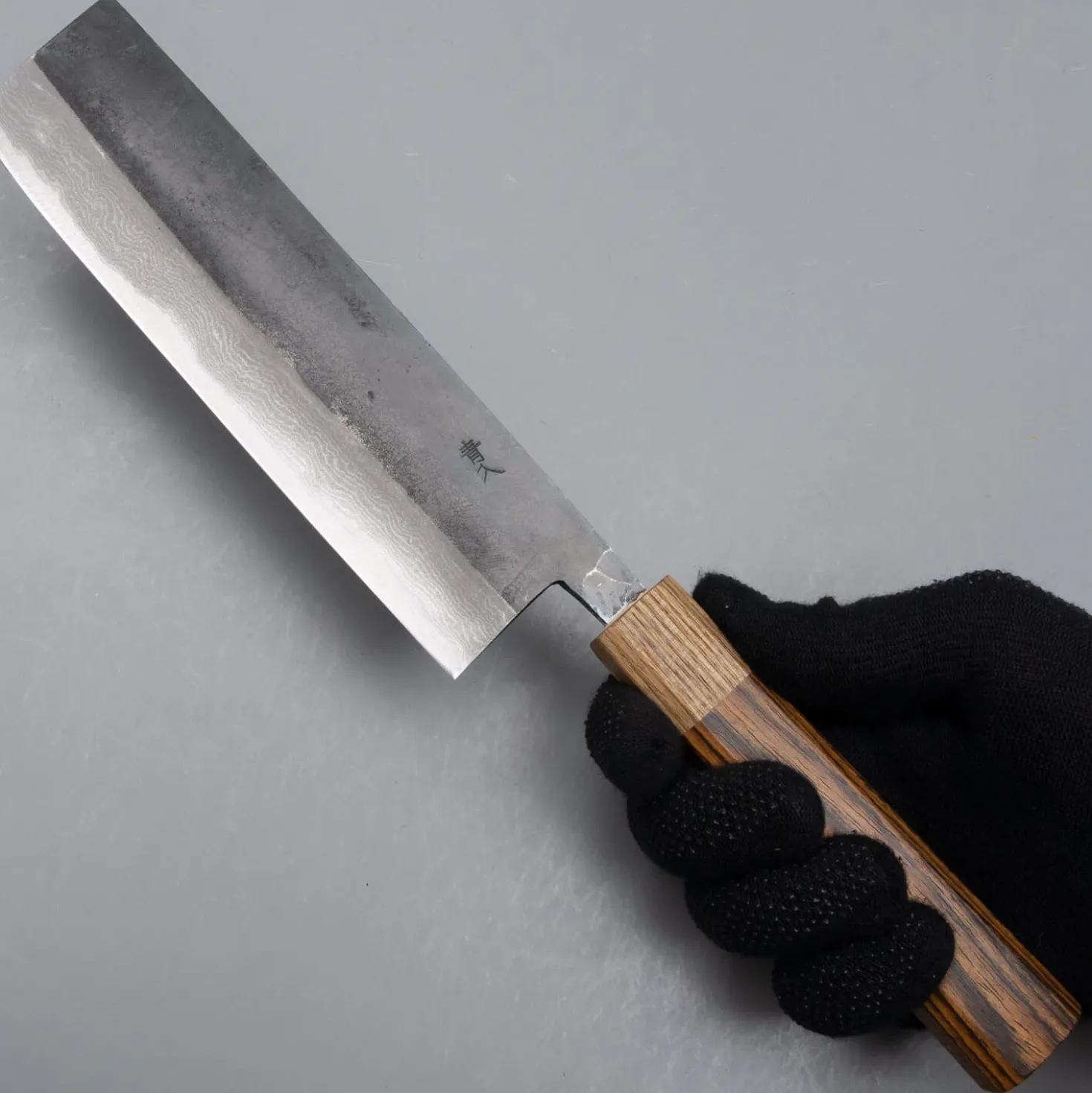 Tsutomu Kajiwara Damascus Bocote Nakiri 18 cm