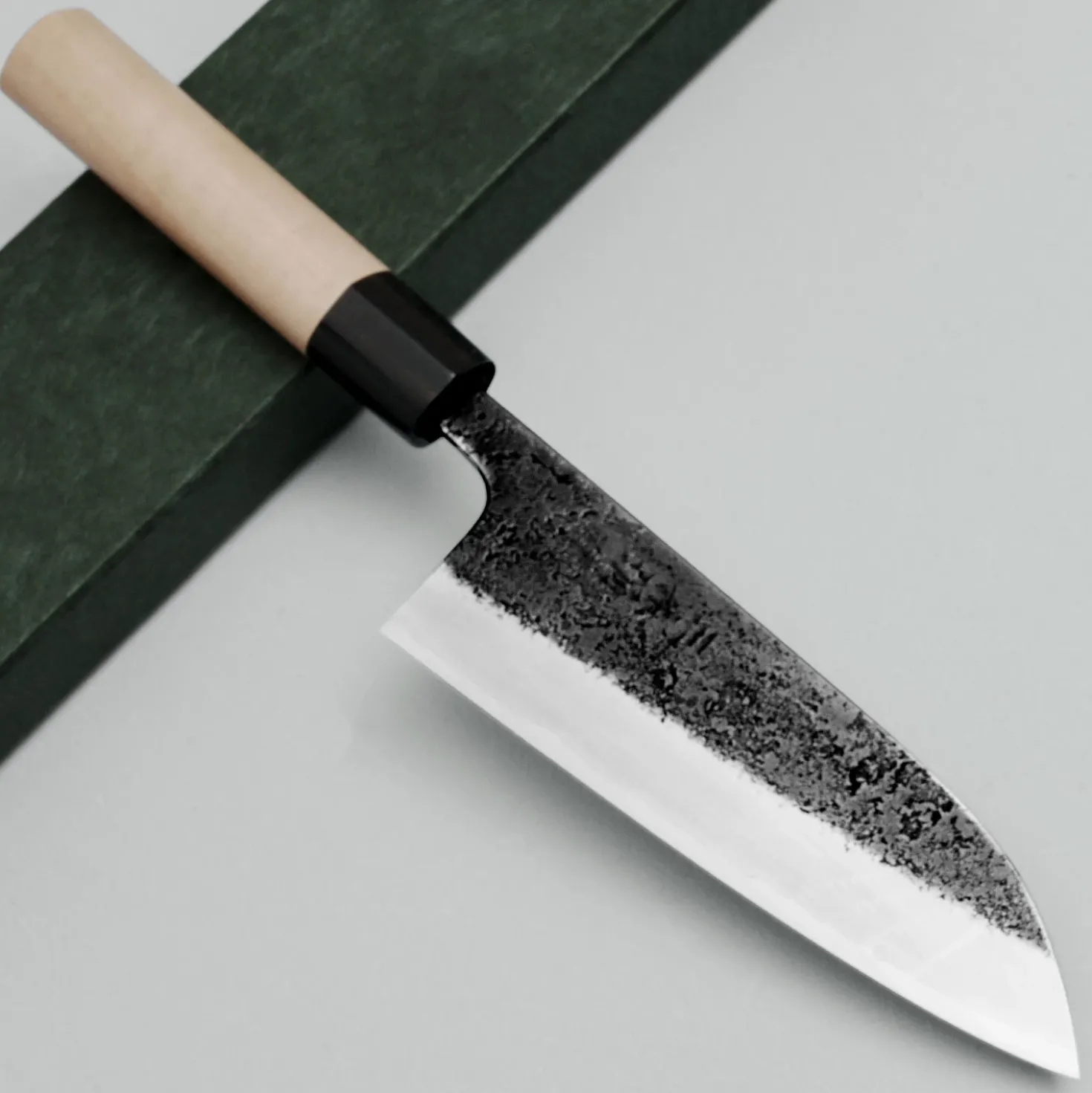 Wakui Shirogami #2 Kurouchi Santoku 16 cm