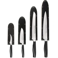 Wunschleder Smalle Mesbeschermer Rundleer Zwart 15 cm