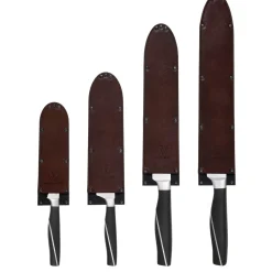 Wunschleder Smalle Mesbeschermer Rundleer Bruin Met Kevlar 15 cm