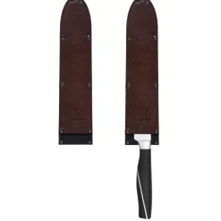 Wunschleder Smalle Mesbeschermer Rundleer Bruin Met Kevlar 15 cm