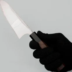 Yauji Yoshihiro Aogami #2 Damast Single Bevel Santoku 16.5
