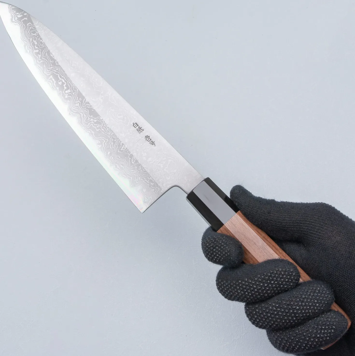 Yoshikazu Tanaka Shirogami #1 Damast Walnut Gyuto 24 cm