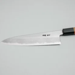 Yoshikazu Tanaka Shirogami #1 Damast Teak Gyuto 21 cm