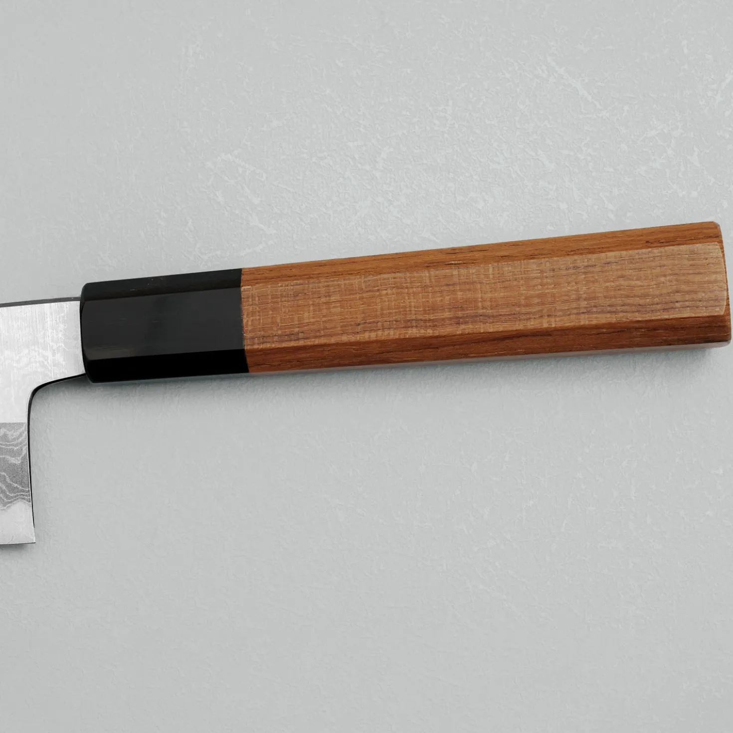 Yoshikazu Tanaka Shirogami #1 Damast Teak Gyuto 21 cm