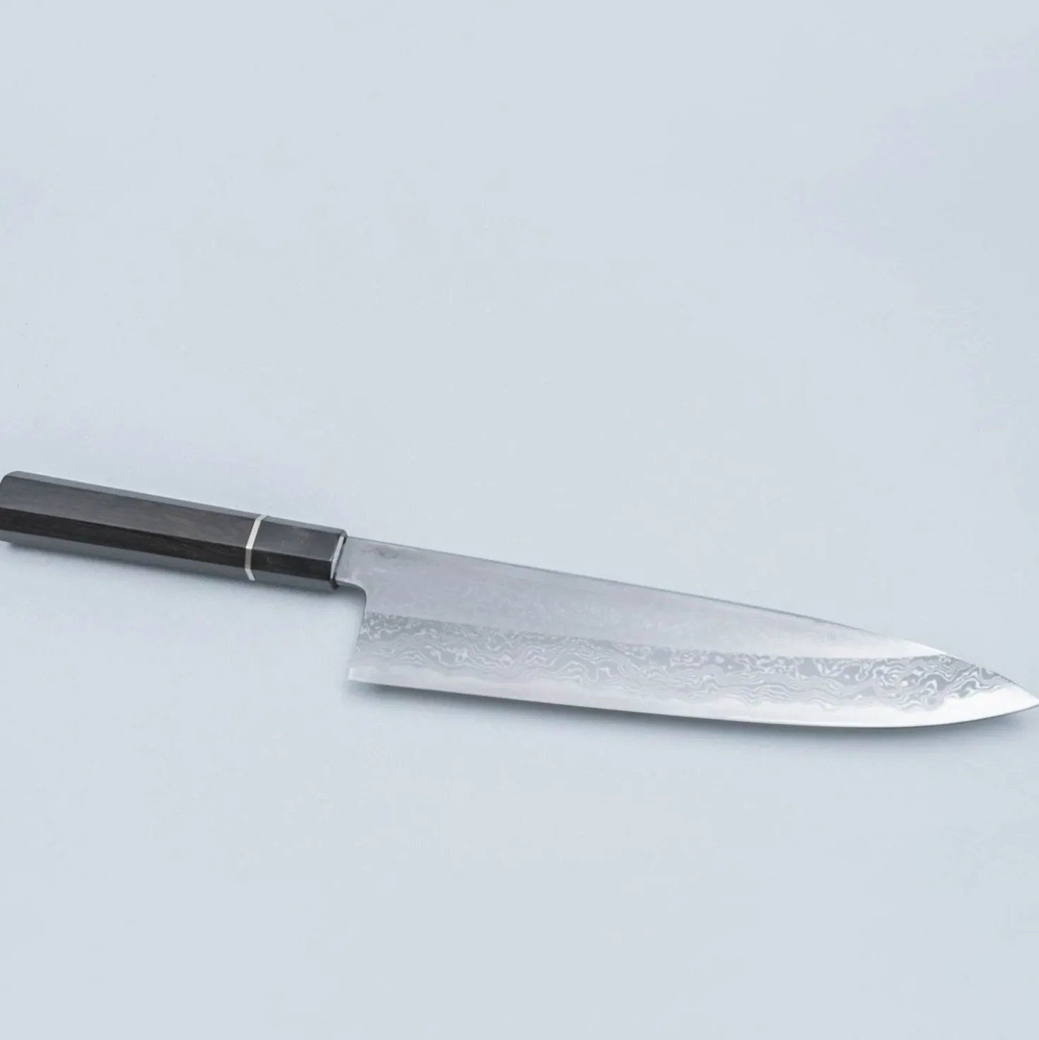 Yoshikazu Tanaka Shirogami #1 Damast Ebony Gyuto 24 cm