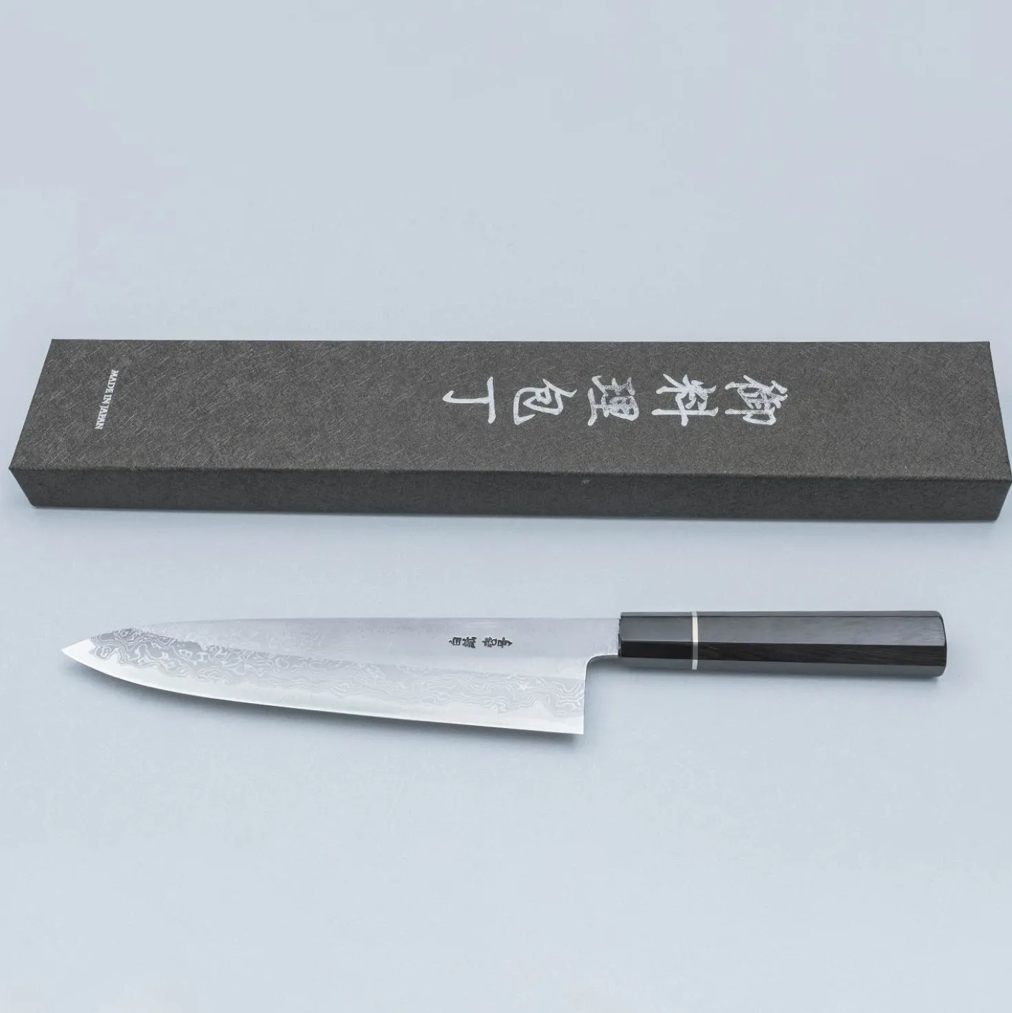Yoshikazu Tanaka Shirogami #1 Damast Ebony Gyuto 24 cm