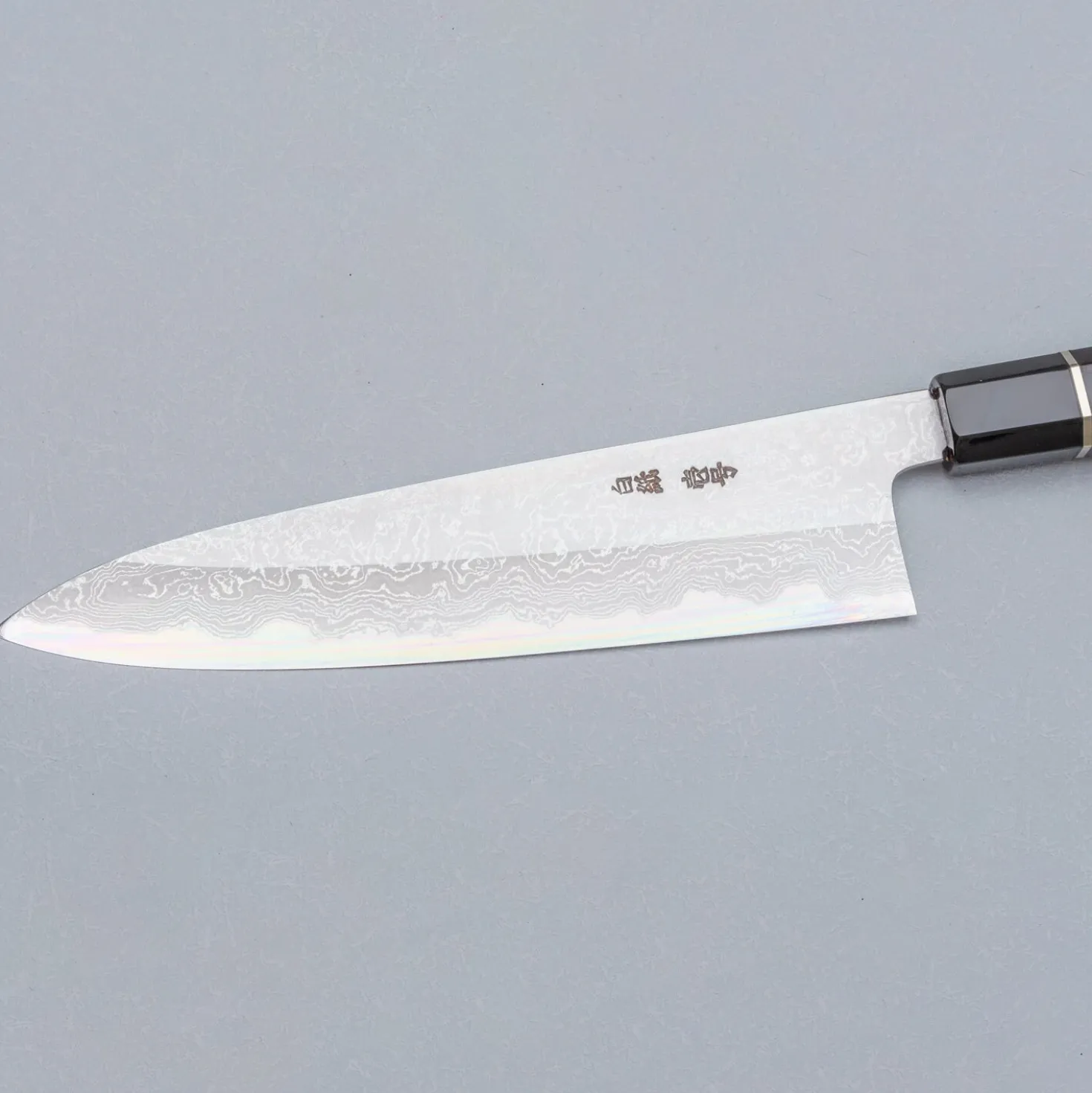 Yoshikazu Tanaka Shirogami #1 Damast Ebony Gyuto 21 cm
