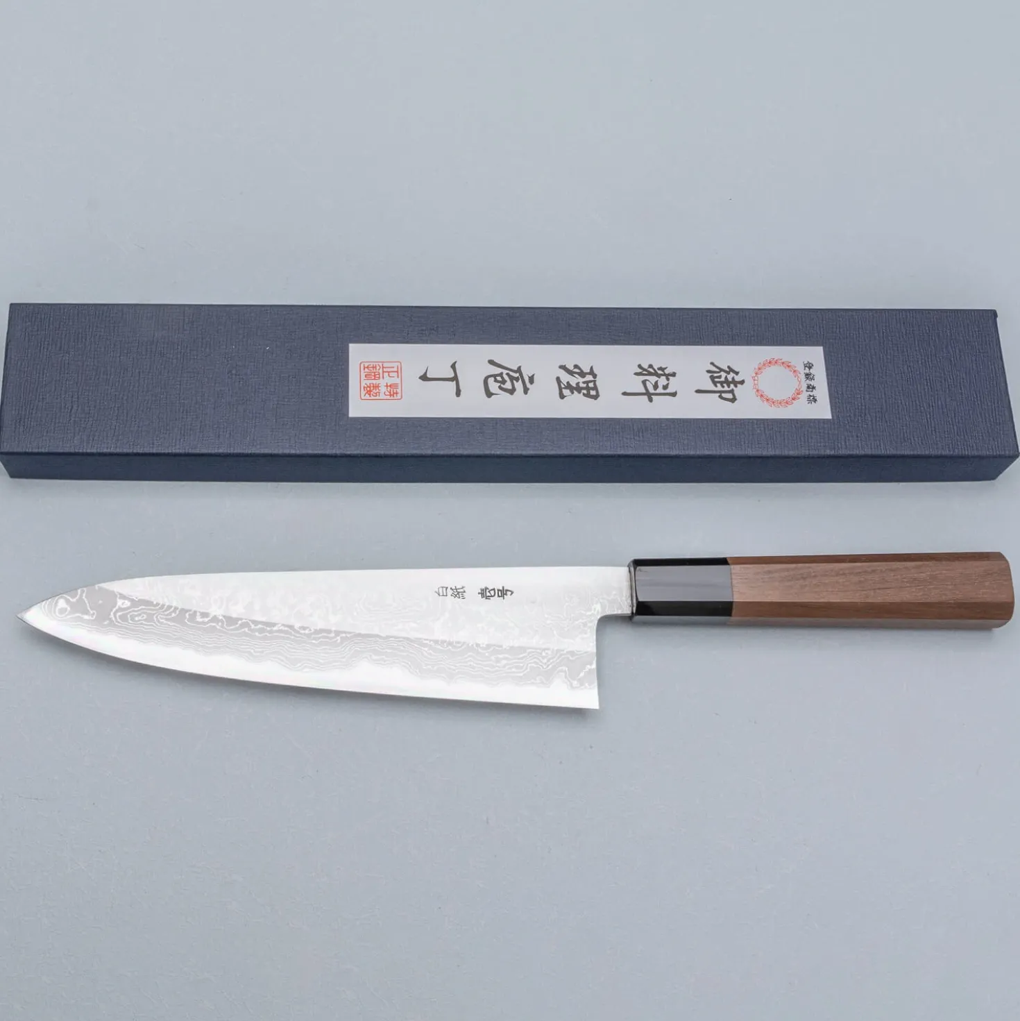 Yoshikazu Tanaka Shirogami #1 Damast Walnut Gyuto 21 cm