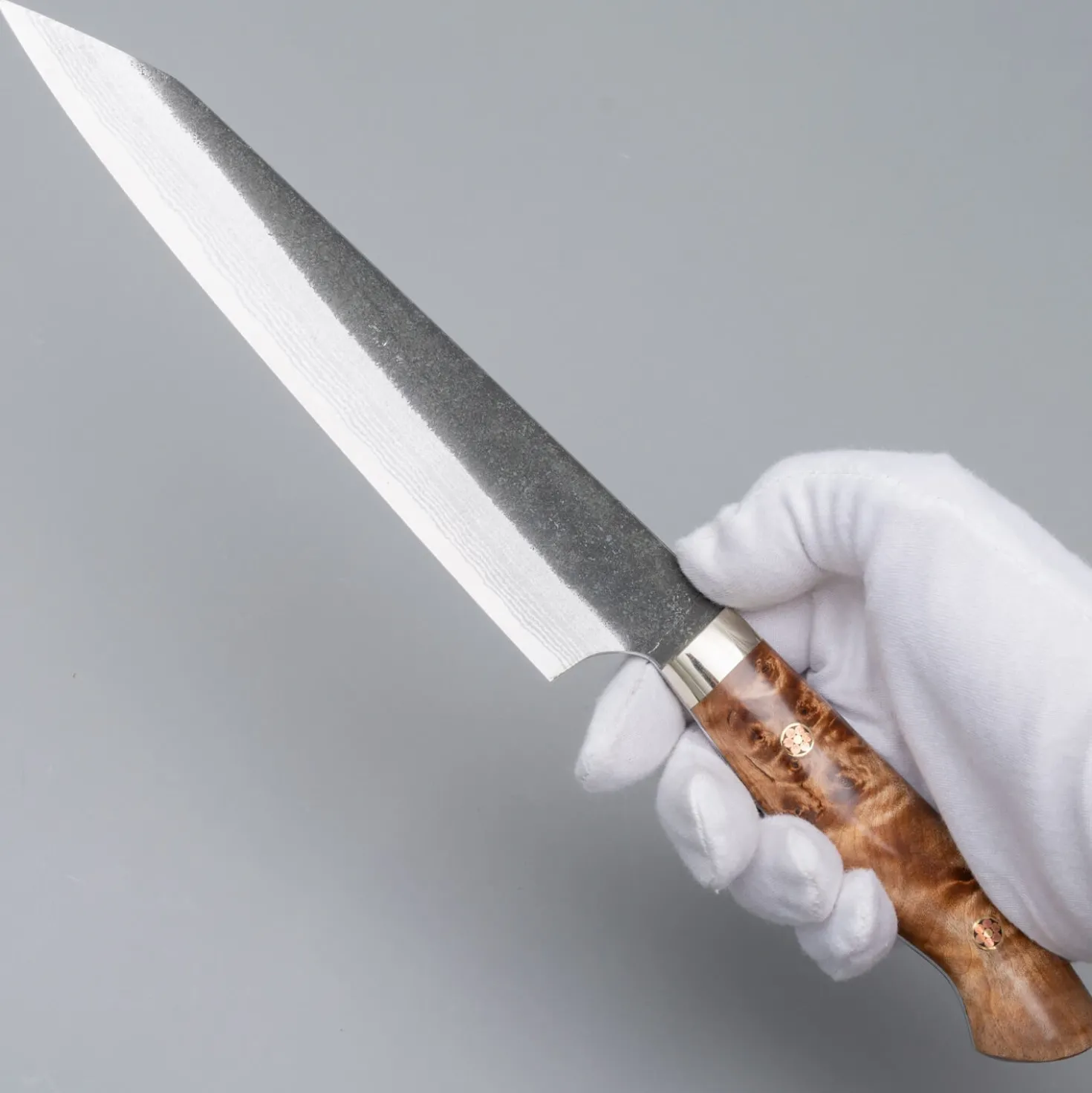 Yoshimi Kato Aogami Super Damast Kurouchi Maple Sujihiki 18 cm