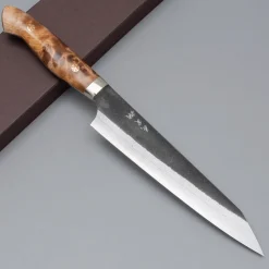 Yoshimi Kato Aogami Super Damast Kurouchi Maple Sujihiki 18 cm