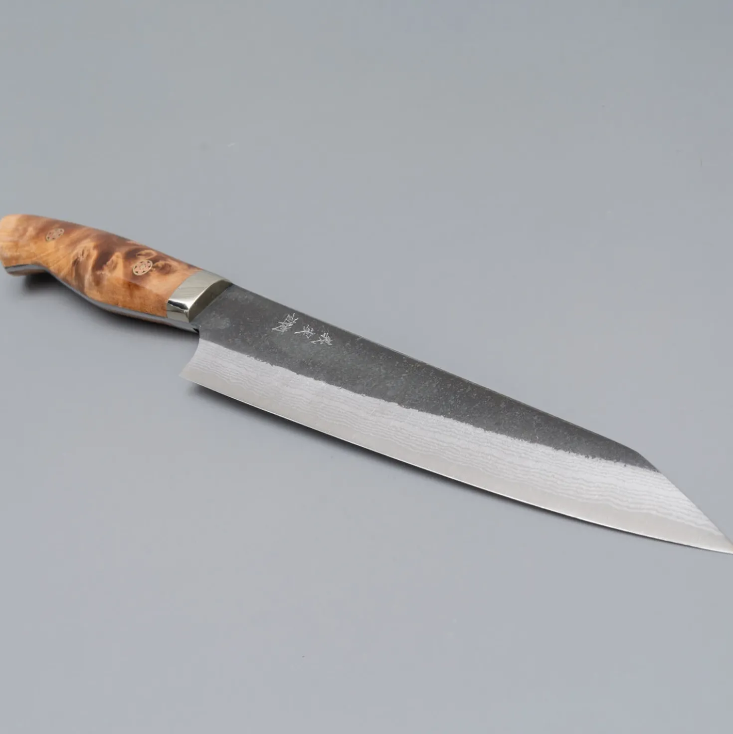 Yoshimi Kato Aogami Super Damast Kurouchi Maple Sujihiki 18 cm