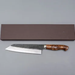 Yoshimi Kato Aogami Super Damast Kurouchi Maple Bunka 17 cm
