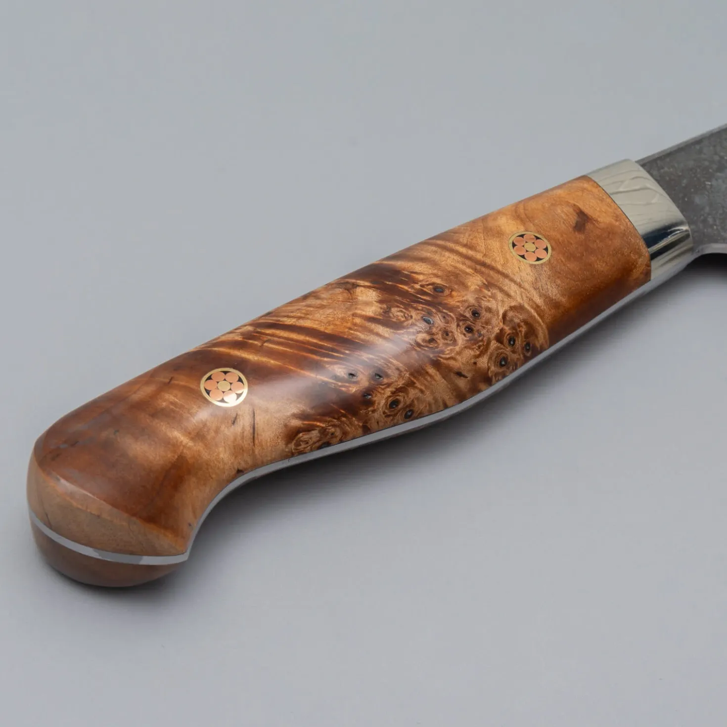 Yoshimi Kato Aogami Super Damast Kurouchi Maple Bunka 17 cm