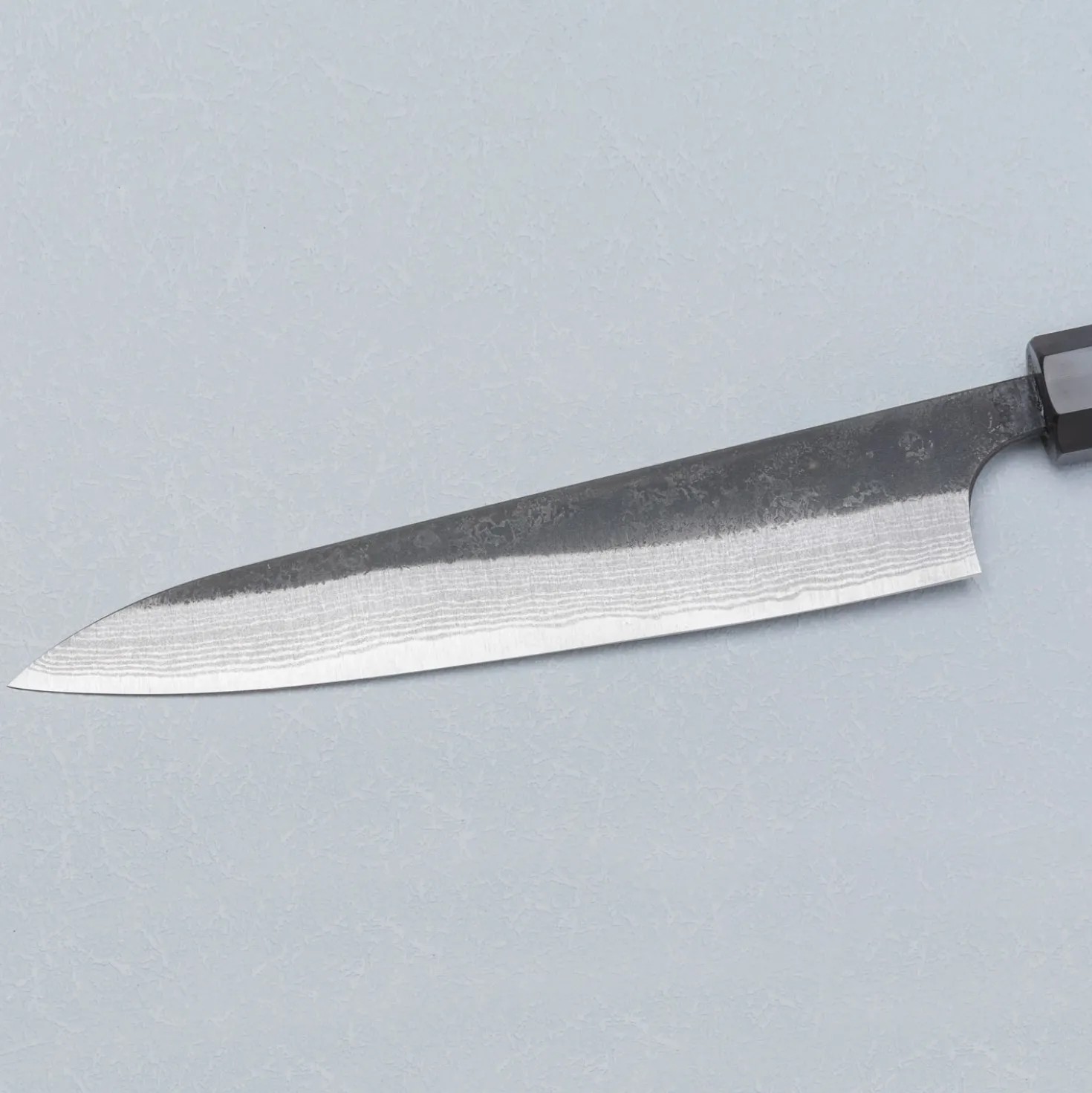 Yoshimi Kato Aogami Super Damast Iron Cladd Kurouchi Petty 15 cm