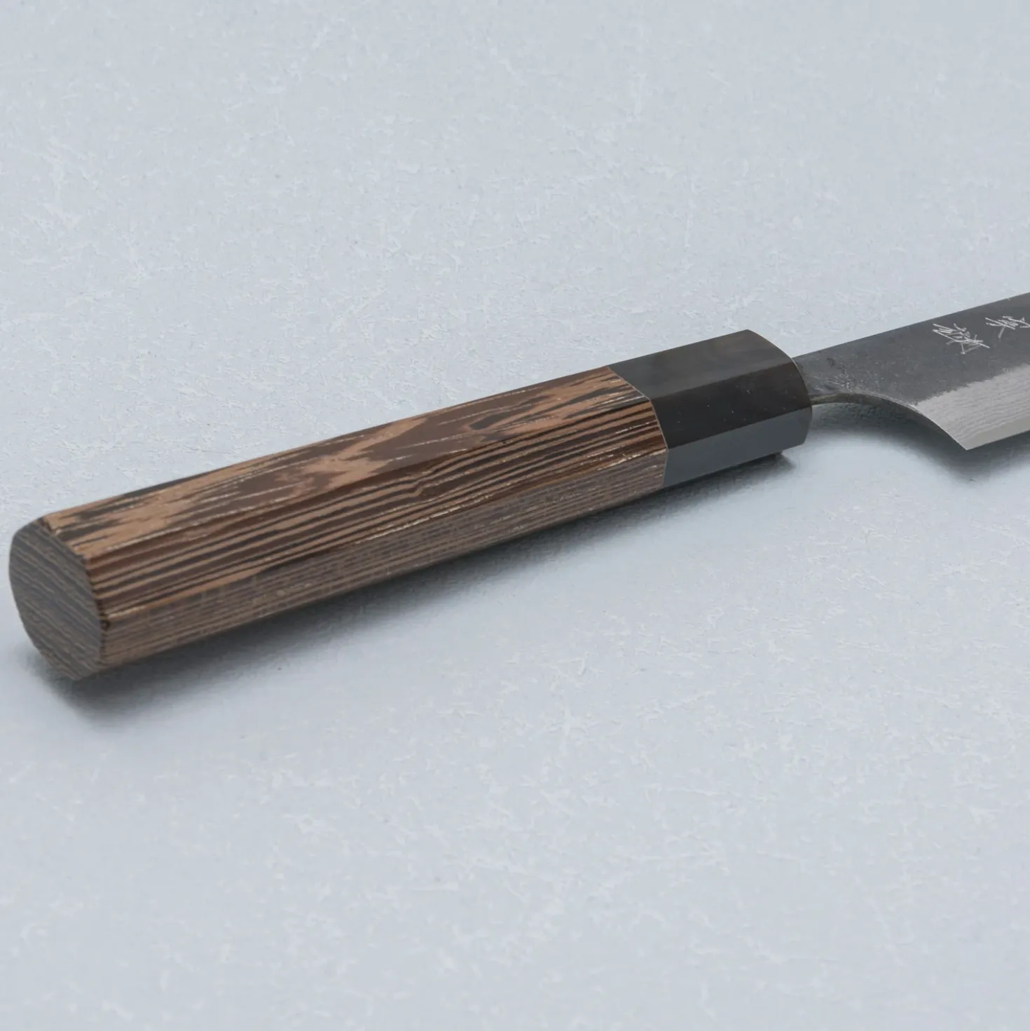 Yoshimi Kato Aogami Super Damast Iron Cladd Kurouchi Petty 15 cm