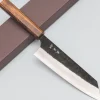 Yoshimi Kato Aogami Super Damast Iron Clad Kurouchi Oak Bunka 17 cm