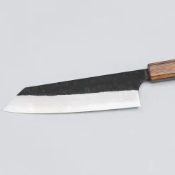 Yoshimi Kato Aogami Super Damast Iron Clad Kurouchi Oak Bunka 17 cm