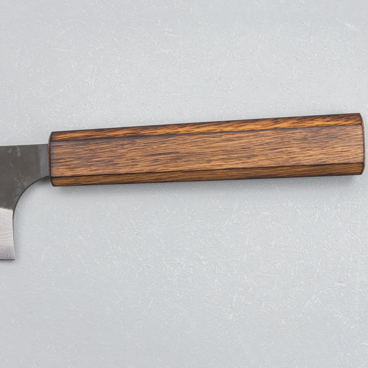 Yoshimi Kato Aogami Super Damast Iron Clad Kurouchi Oak Bunka 17 cm