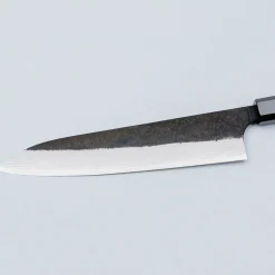 Yoshimi Kato Aogami Super Damast Iron Clad Kurouchi Gyuto 21 cm