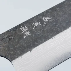 Yoshimi Kato Aogami Super Damast Iron Clad Kurouchi Gyuto 21 cm