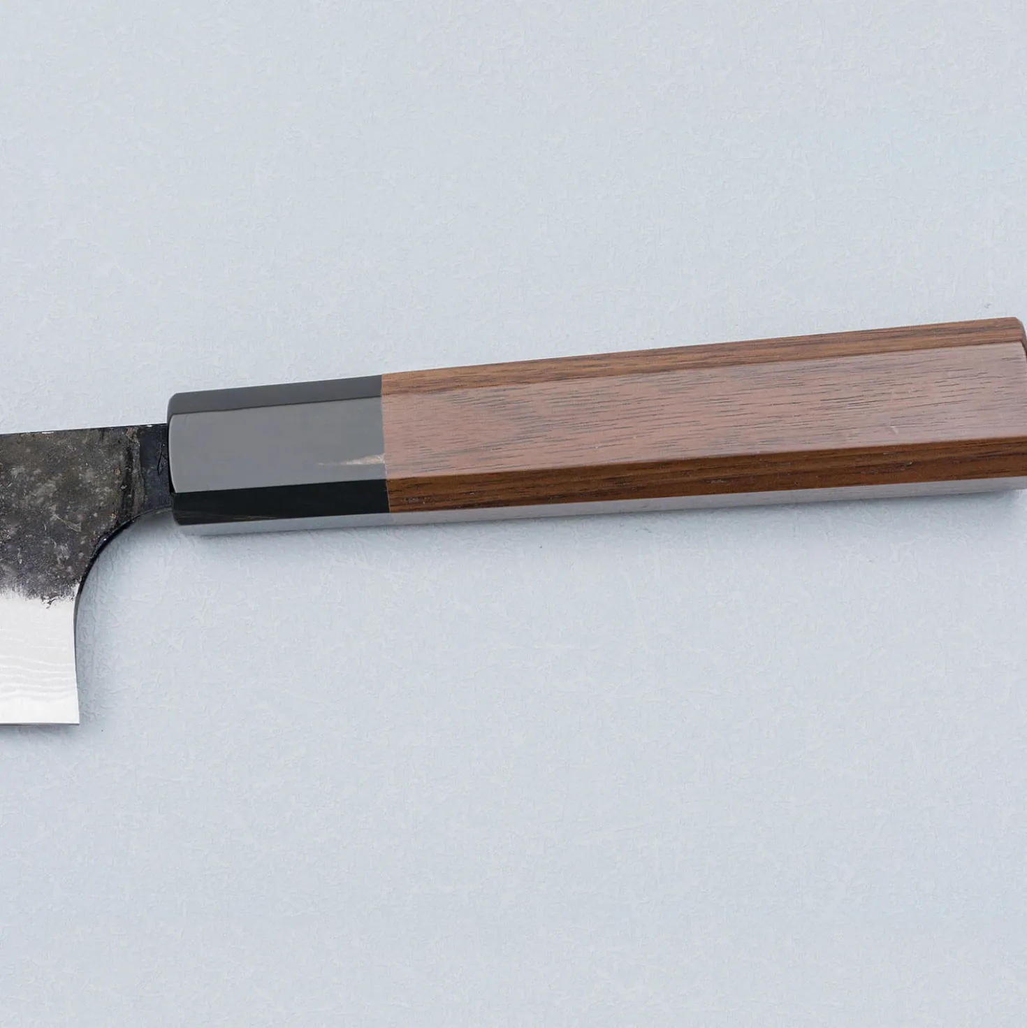 Yoshimi Kato Aogami Super Damast Iron Clad Kurouchi Gyuto 21 cm