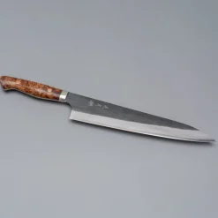 Yoshimi Kato Aogami Super Damast Kurouchi Maple Gyuto 24 cm