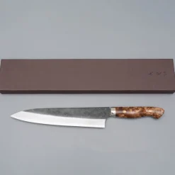 Yoshimi Kato Aogami Super Damast Kurouchi Maple Gyuto 21 cm