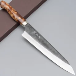 Yoshimi Kato Aogami Super Damast Kurouchi Maple Gyuto 21 cm