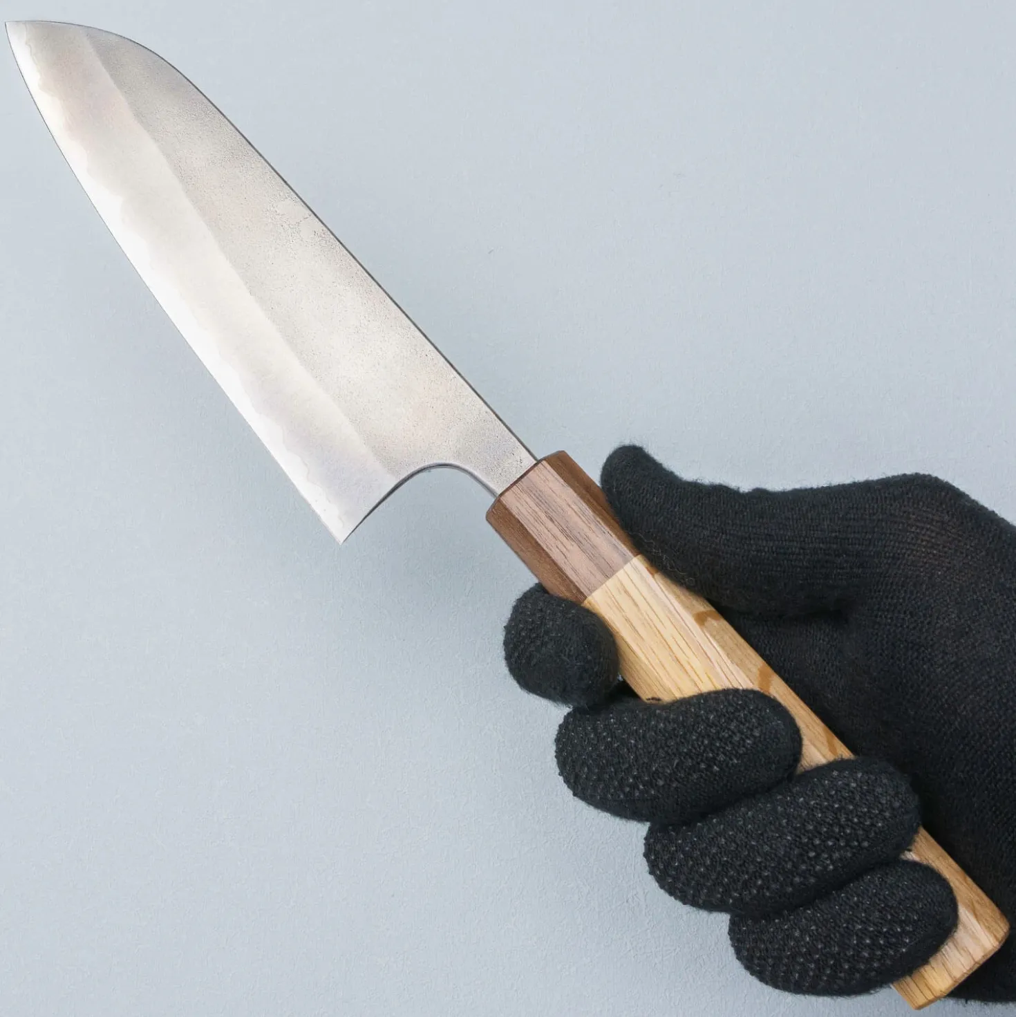 Yoshimi Kato Aogami Super Nashiji Oak Santoku 17 cm