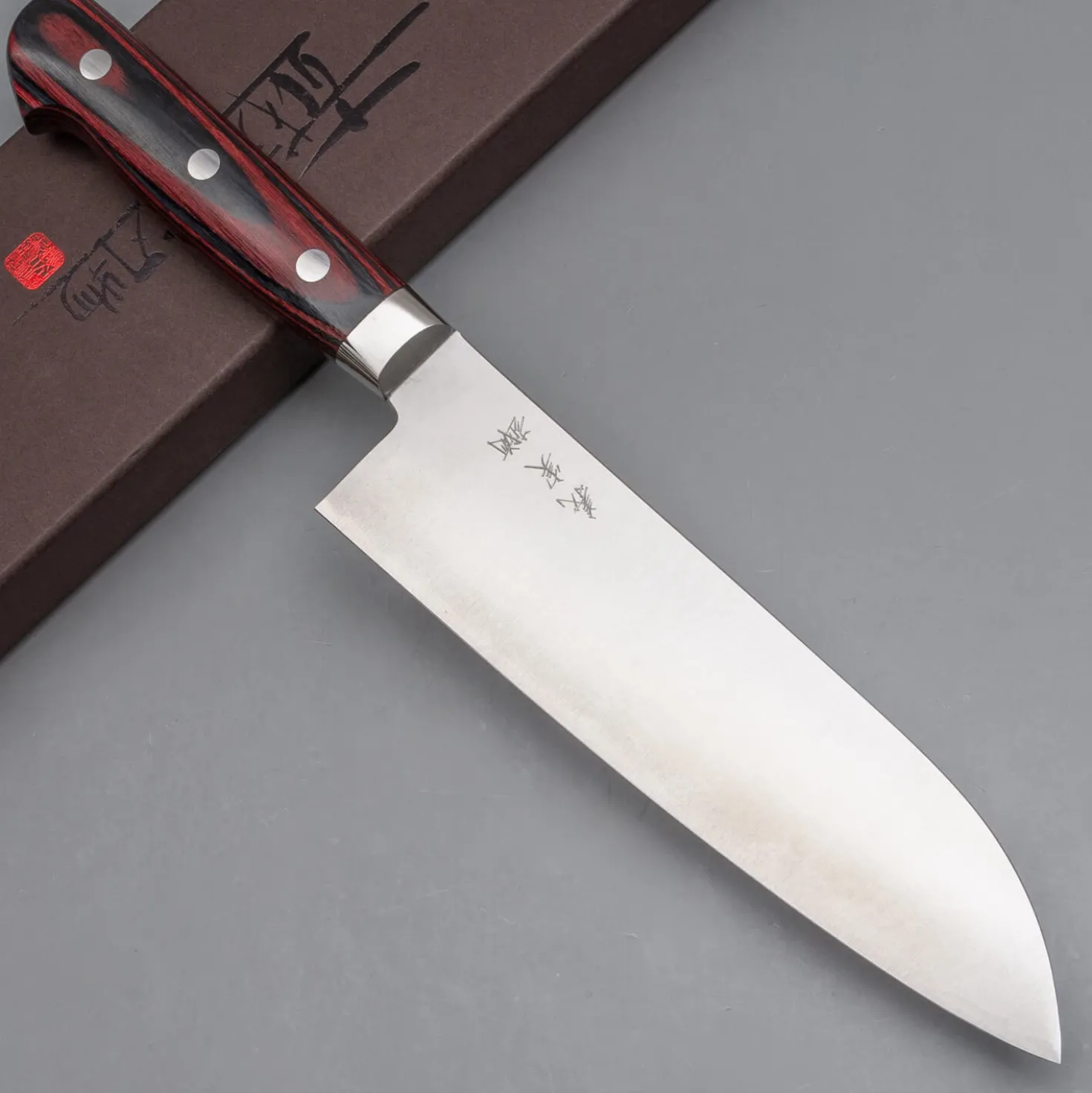 Yoshimi Kato Aogami Super Nashiji Western Santoku 17 cm