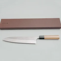 Yoshimi Kato Aogami Super Nashiji Walnut Gyuto 24 cm
