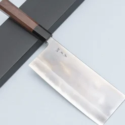 Yoshimi Kato Aogami Super Nashiji Walnut Chinese Cleaver 17 cm