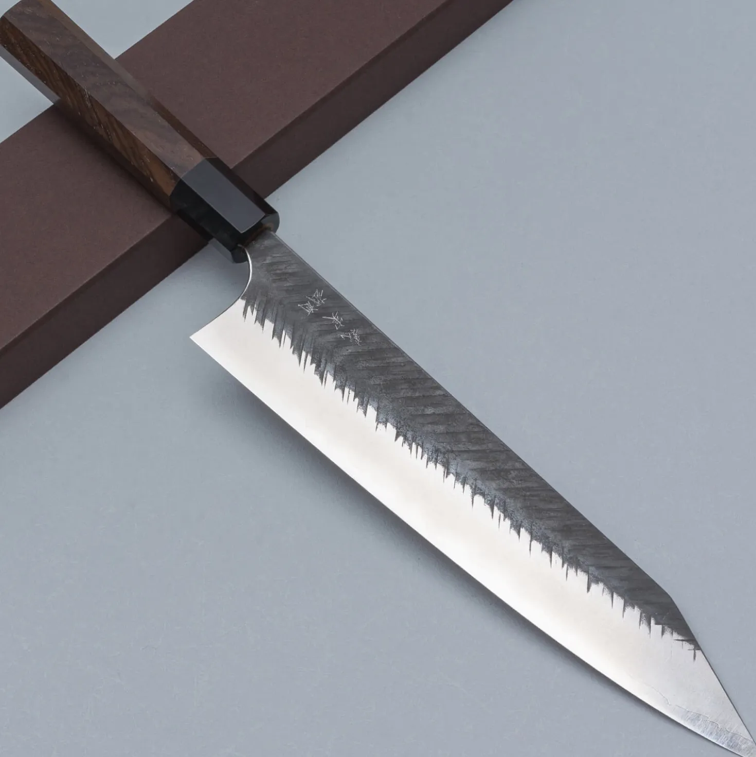 Yoshimi Kato Aogami Super V Tsuchime Walnut Kiritsuke 24 cm