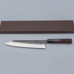 Yoshimi Kato Aogami Super V Tsuchime Walnut Kiritsuke 24 cm