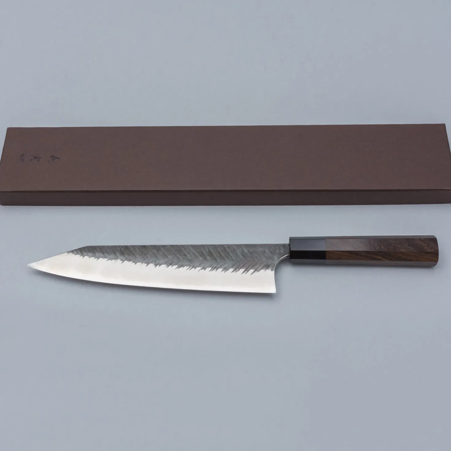 Yoshimi Kato Aogami Super V Tsuchime Walnut Kiritsuke 21 cm