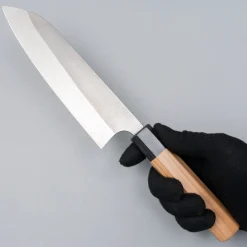 Yoshimi Kato Ginsan Nashiji Santoku 17 cm