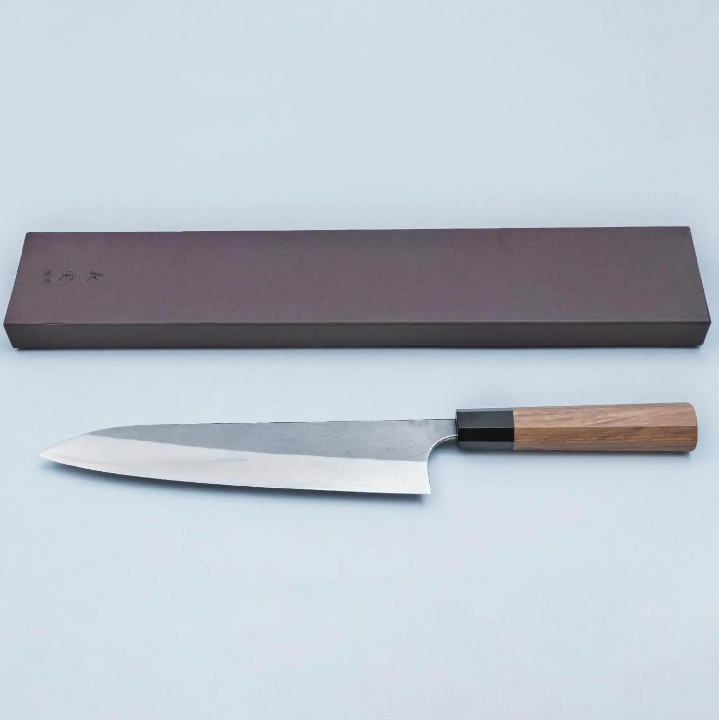 Yoshimi Kato Ginsan Nashiji Teak Gyuto 24 cm