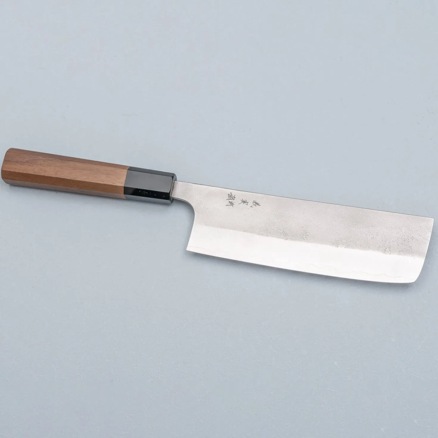 Yoshimi Kato Ginsan Nashiji Walnut Nakiri 17 cm