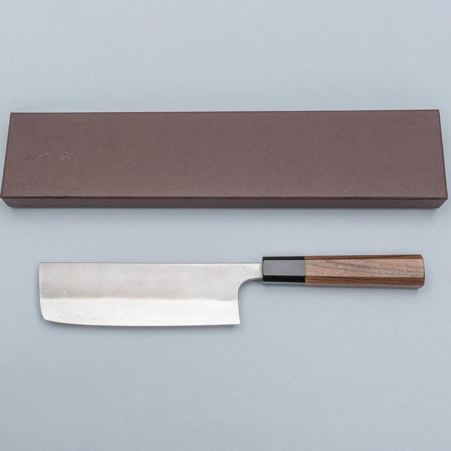 Yoshimi Kato Ginsan Nashiji Walnut Nakiri 17 cm