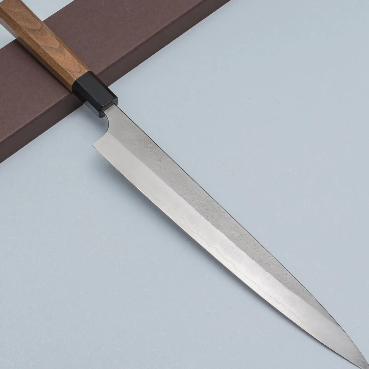 Yoshimi Kato Ginsan Nashiji Walnut Sujihiki 27 cm