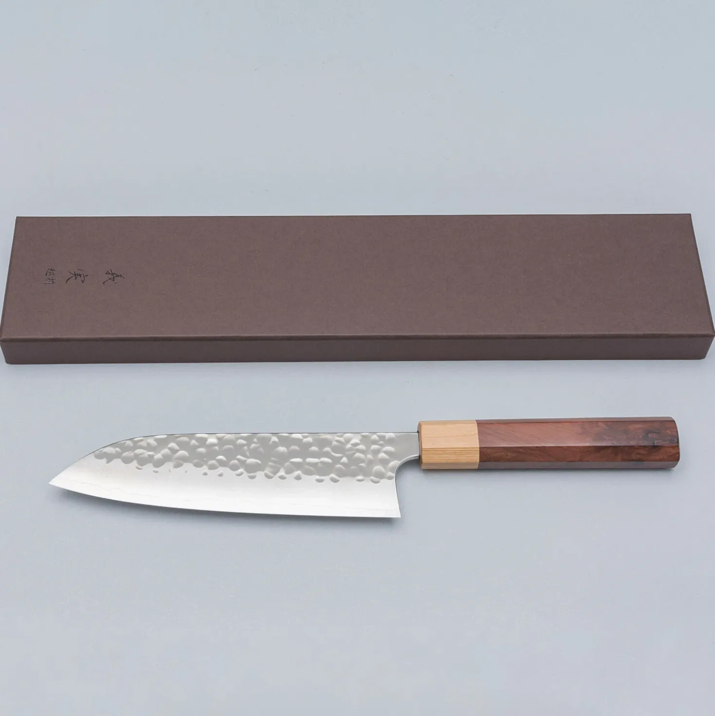 Yoshimi Kato Ginsan Tsuchime Santoku 17 cm