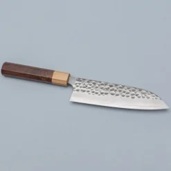 Yoshimi Kato Ginsan Tsuchime Santoku 17 cm