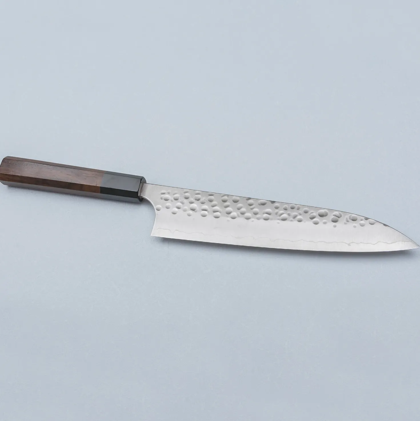 Yoshimi Kato Ginsan Tsuchime Walnut Gyuto 21 cm