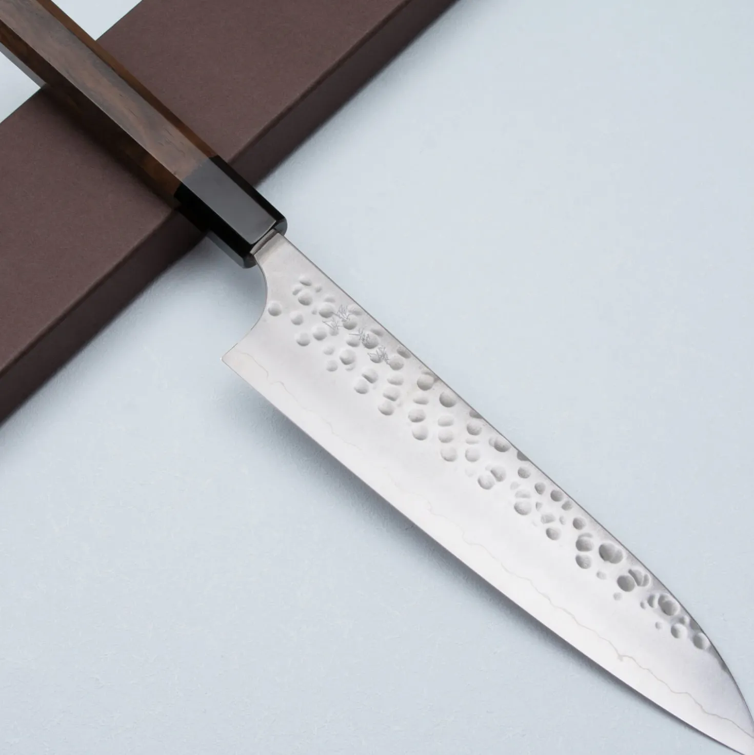 Yoshimi Kato Ginsan Tsuchime Walnut Gyuto 21 cm