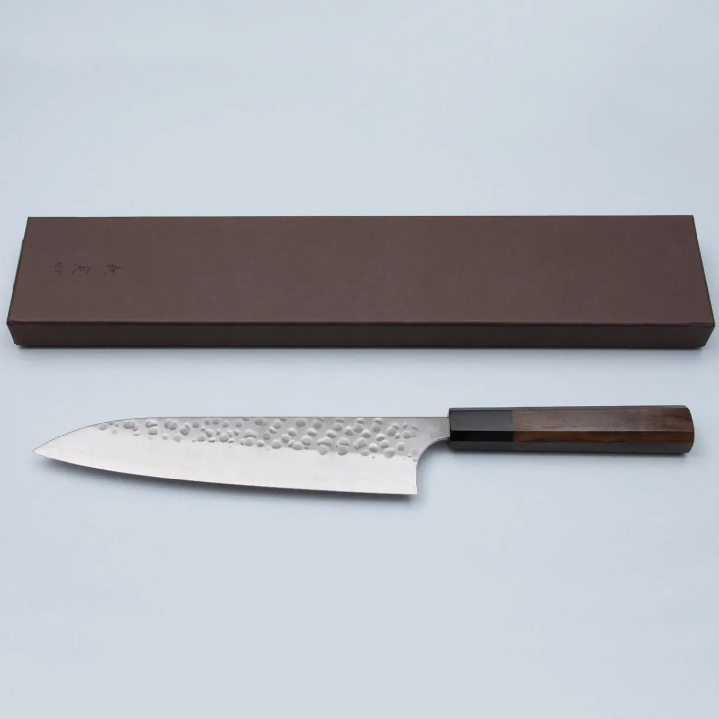 Yoshimi Kato Ginsan Tsuchime Walnut Gyuto 21 cm